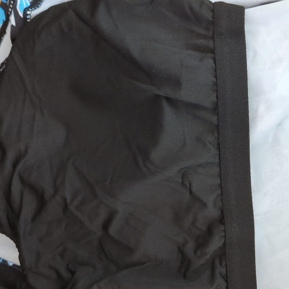 Yonique Tummy Control High Neck Tankini High Waisted Black Floral Swimsuit XL - Picture 13 of 14